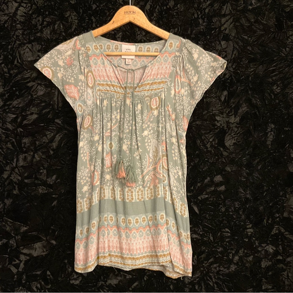Knox Rose boho tassels pastel top size L
